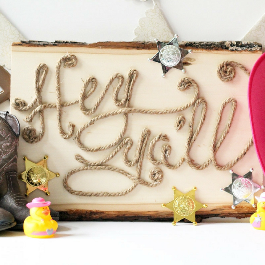 "Hey Y'all" Western Welcome Sign DIY