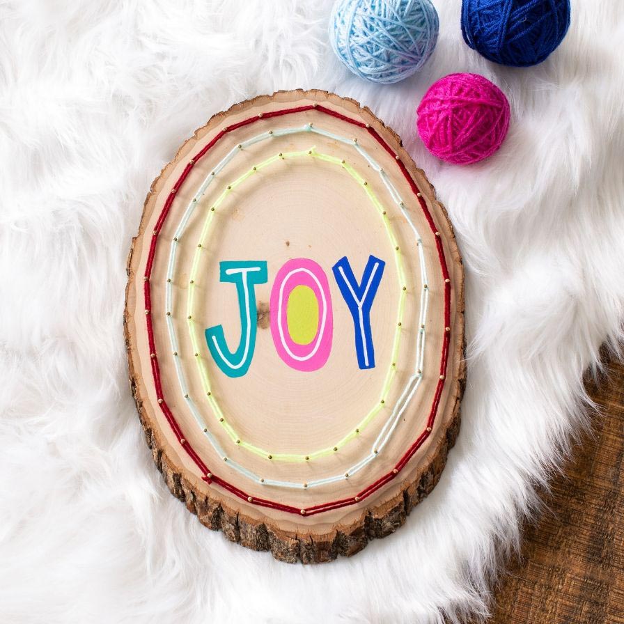 JOY String Art Wood Slice Craft 