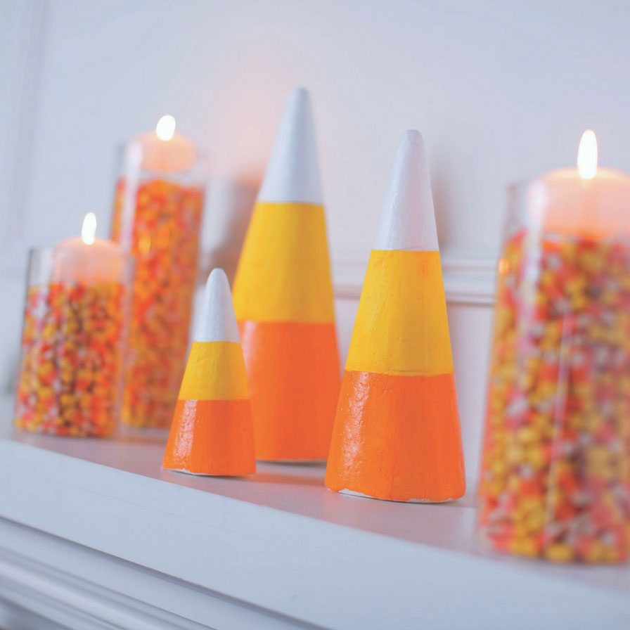 Simple DIY Candy Corn Cone Décor