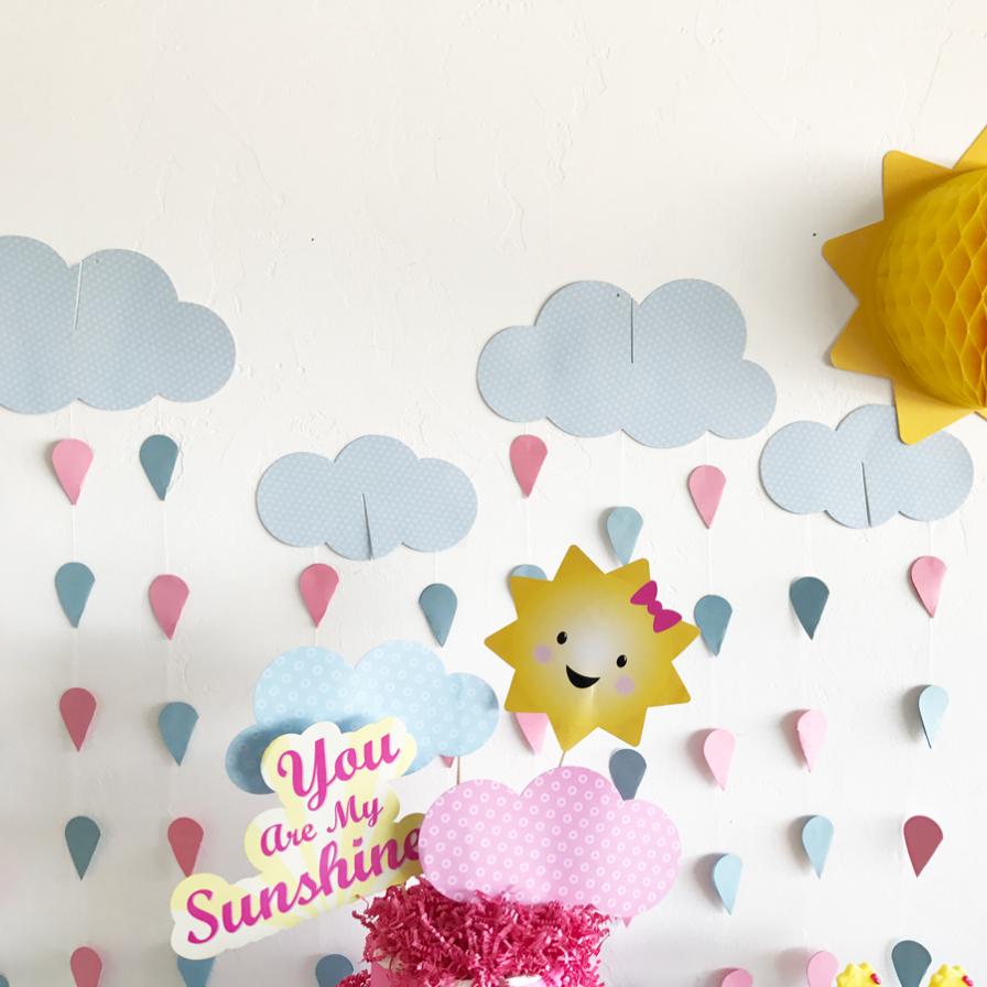 You Are My Sunshine Cloud and Raindrop Backdrop
