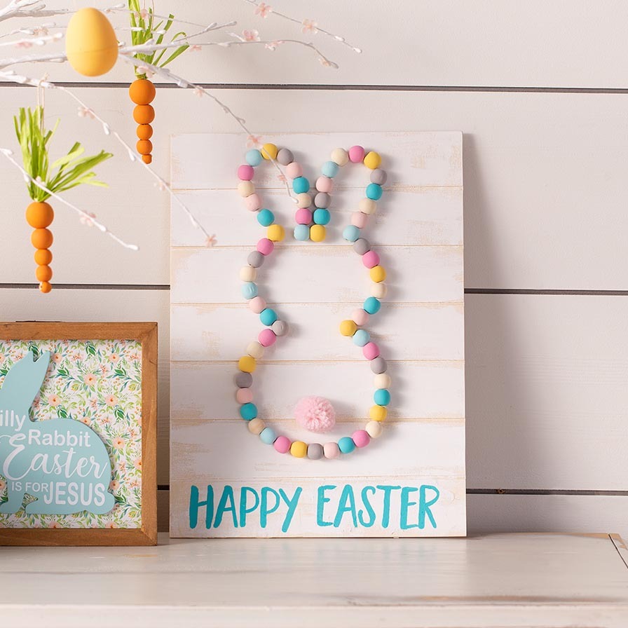 Beaded Bunny Easter Sign Idea