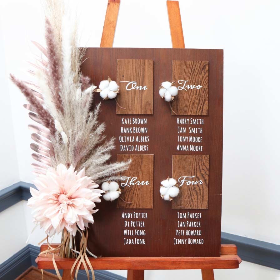 DIY Pampas Grass Seating Chart
