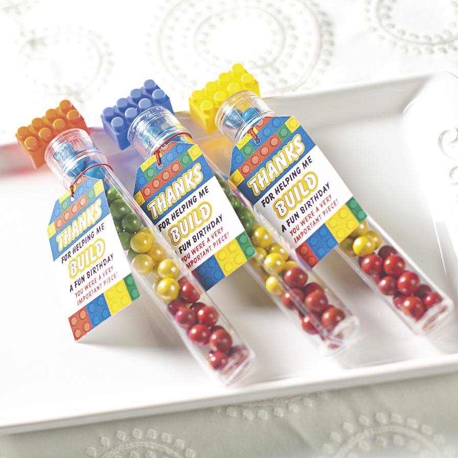 Colored Brick Favor with Printable Tag