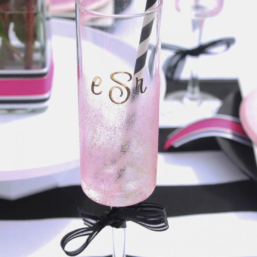 DIY Monogram Champagne Flutes