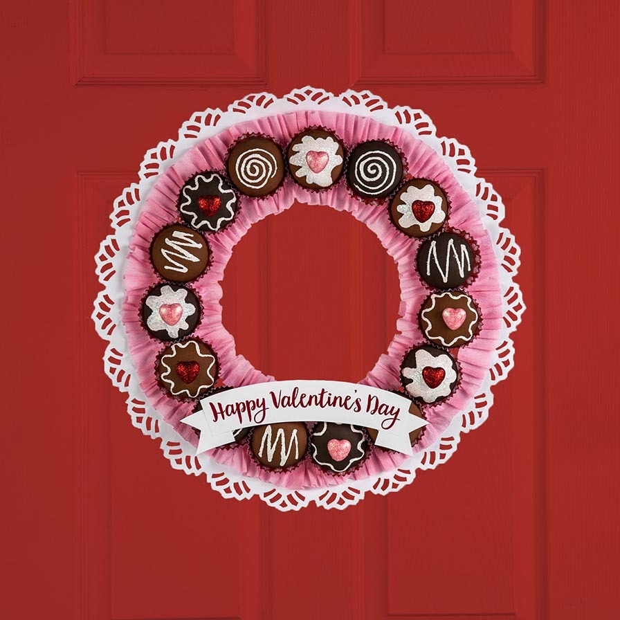 Chocolate Valentine's Day Wreath Idea