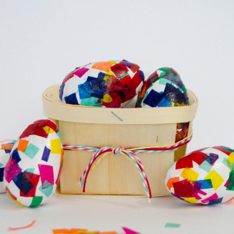 DIY Colorful Confetti Easter Eggs