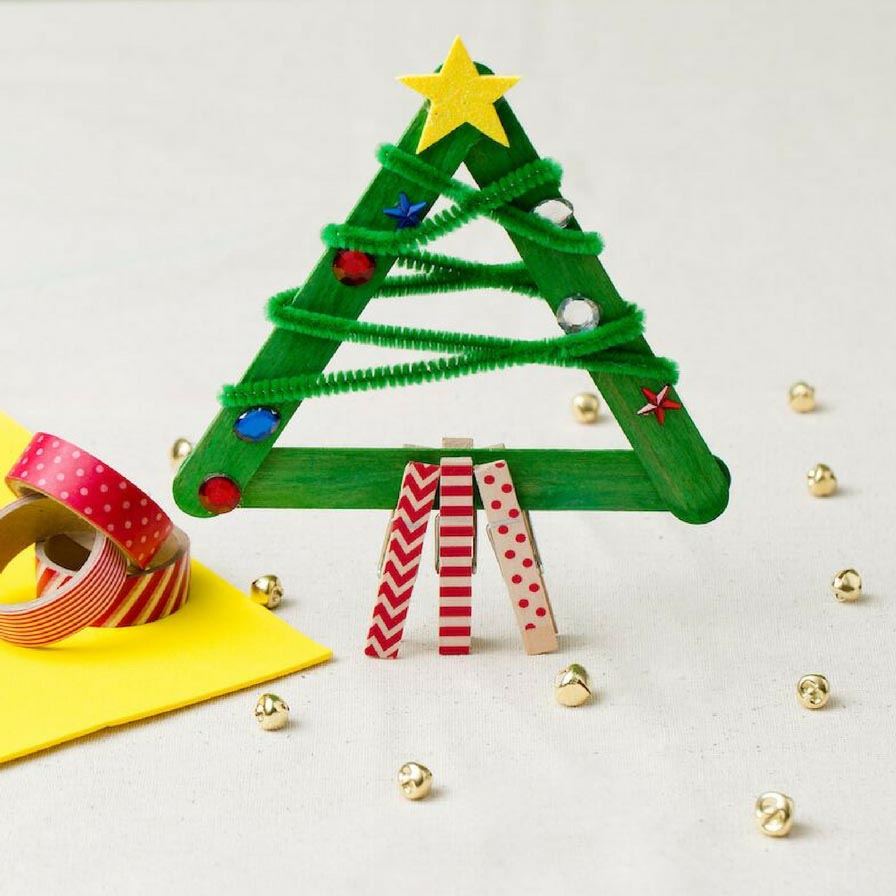 Craft Stick Christmas Tree Kids Craft Idea | Fun365