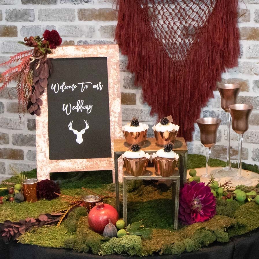 DIY Chalk & Rose Gold Wedding Sign
