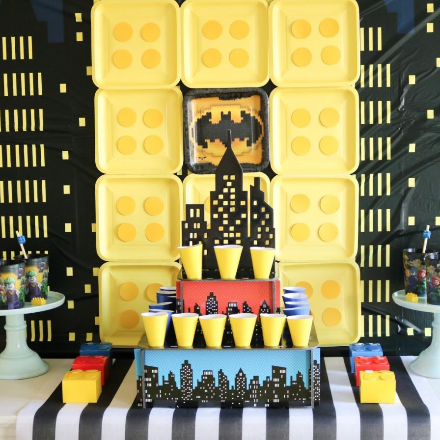 Lego Batman Party Backdrop and Dessert Table | Fun365