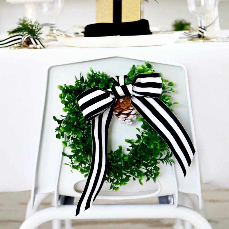 DIY Boxwood Wreath Chair Backers