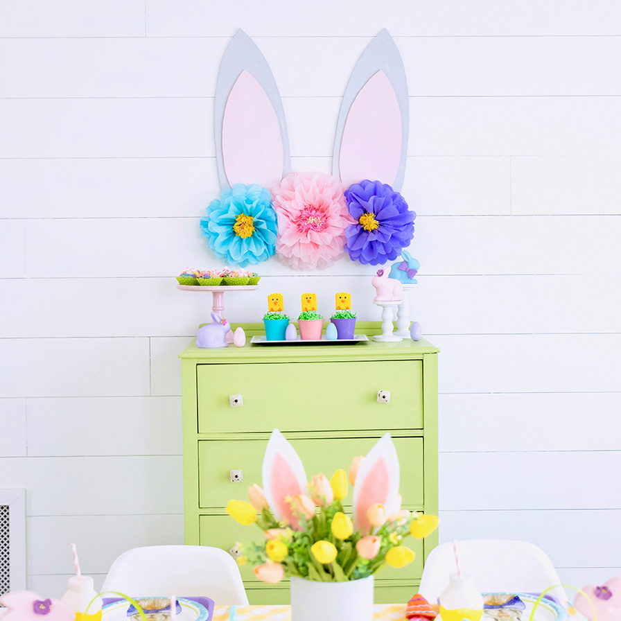 DIY Bunny Ear Party Backdrop