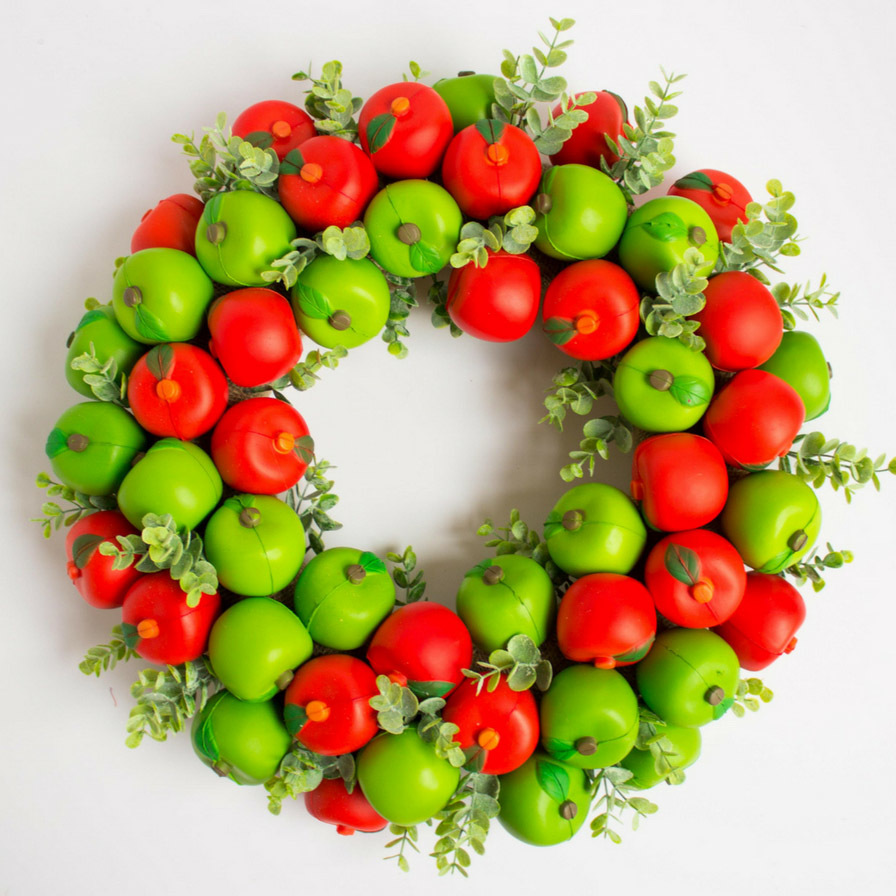 DIY Faux Apple Wreath
