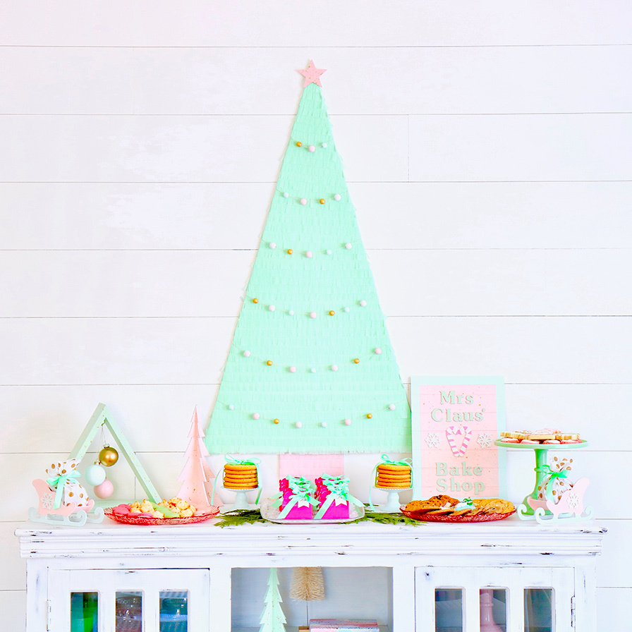 DIY Crepe Paper Christmas Tree Backdrop