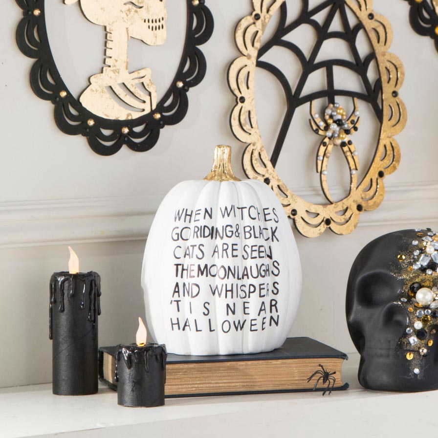 DIY Glam Halloween Graffiti Pumpkin