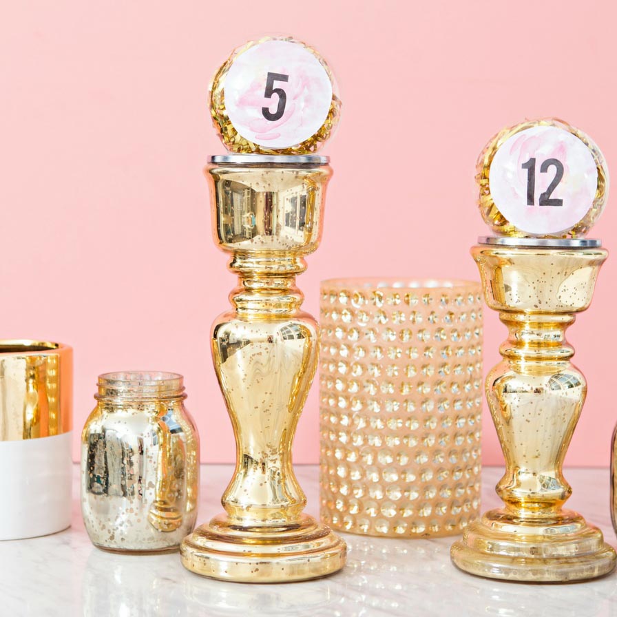 DIY Glass Ball Table Numbers