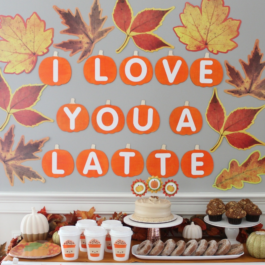 I Love You a Latte Party Backdrop