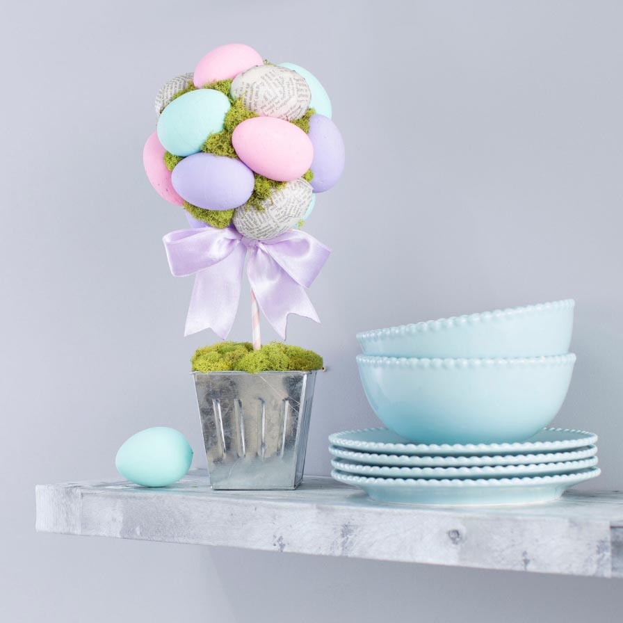 DIY Pastel Easter Egg Topiary