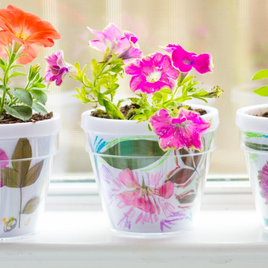 Pressed Foliage Flower Pots