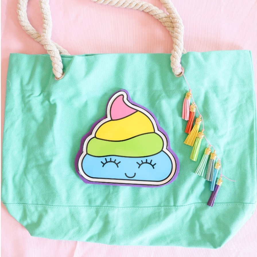 DIY Rainbow Poop Emoji Tote Bag