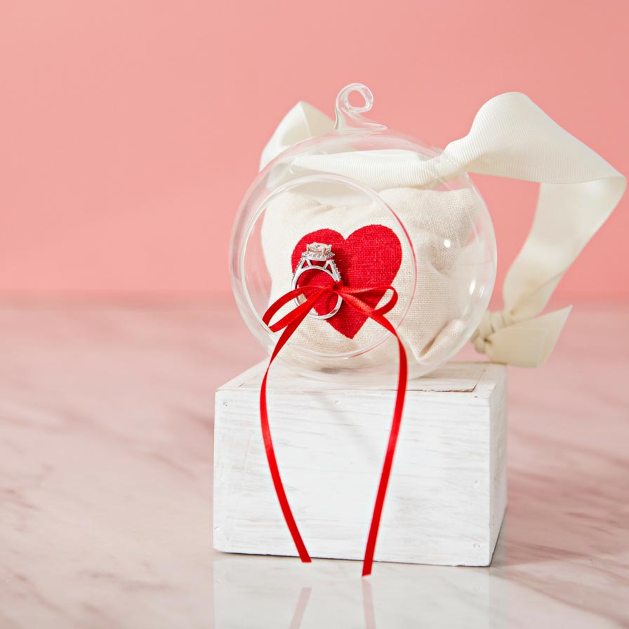 DIY Heart Pillow Ring Bearer Globe