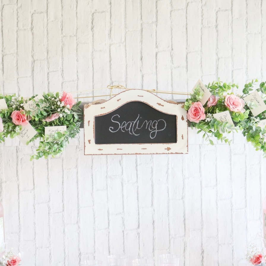 Rustic Floral Wedding Chandelier Place Card Holder