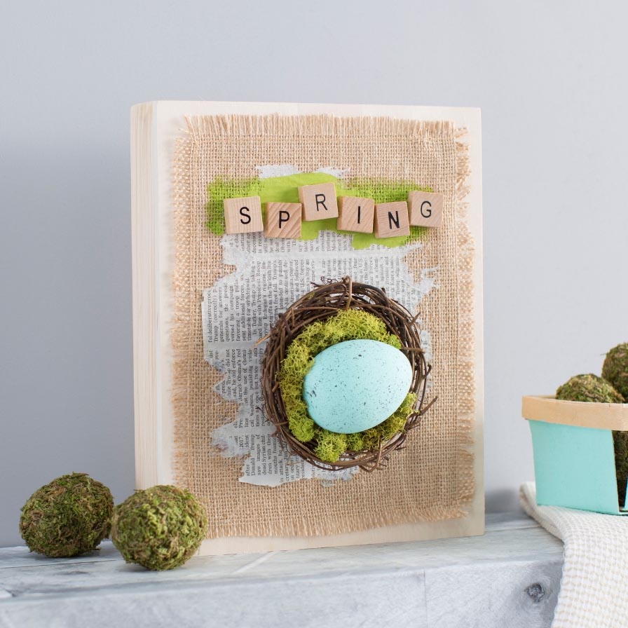 DIY Spring Bird Wood Sign
