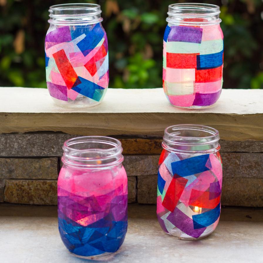 DIY Confetti Mason Jar Lanterns | Fun365