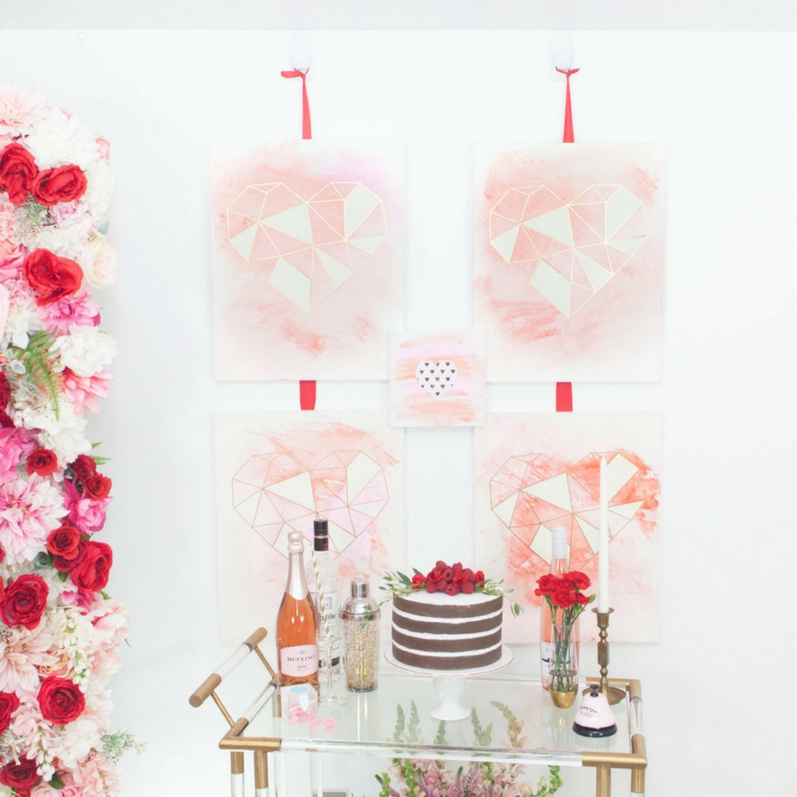DIY Watercolor Hearts Backdrop