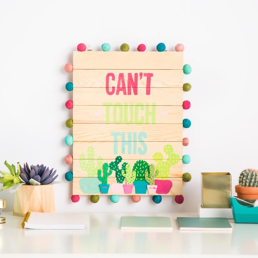 DIY Cactus Wood Sign