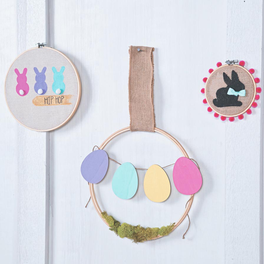 DIY Easter Embroidery Hoops Decor