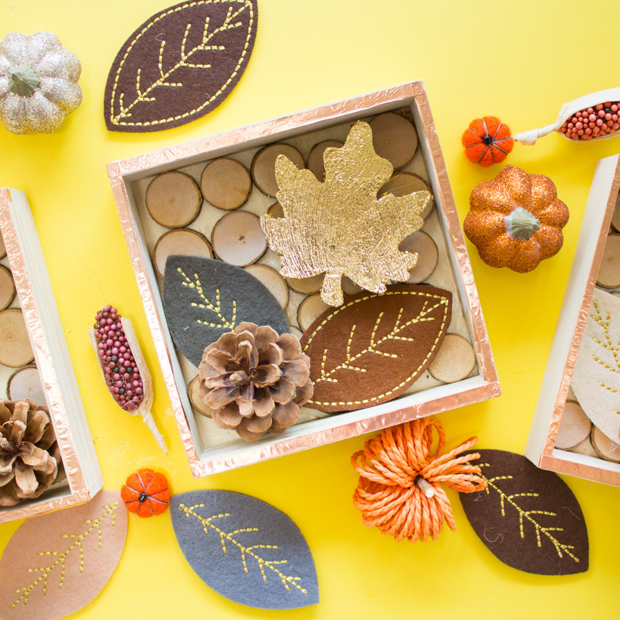 DIY Fall Leaf Shadow Boxes