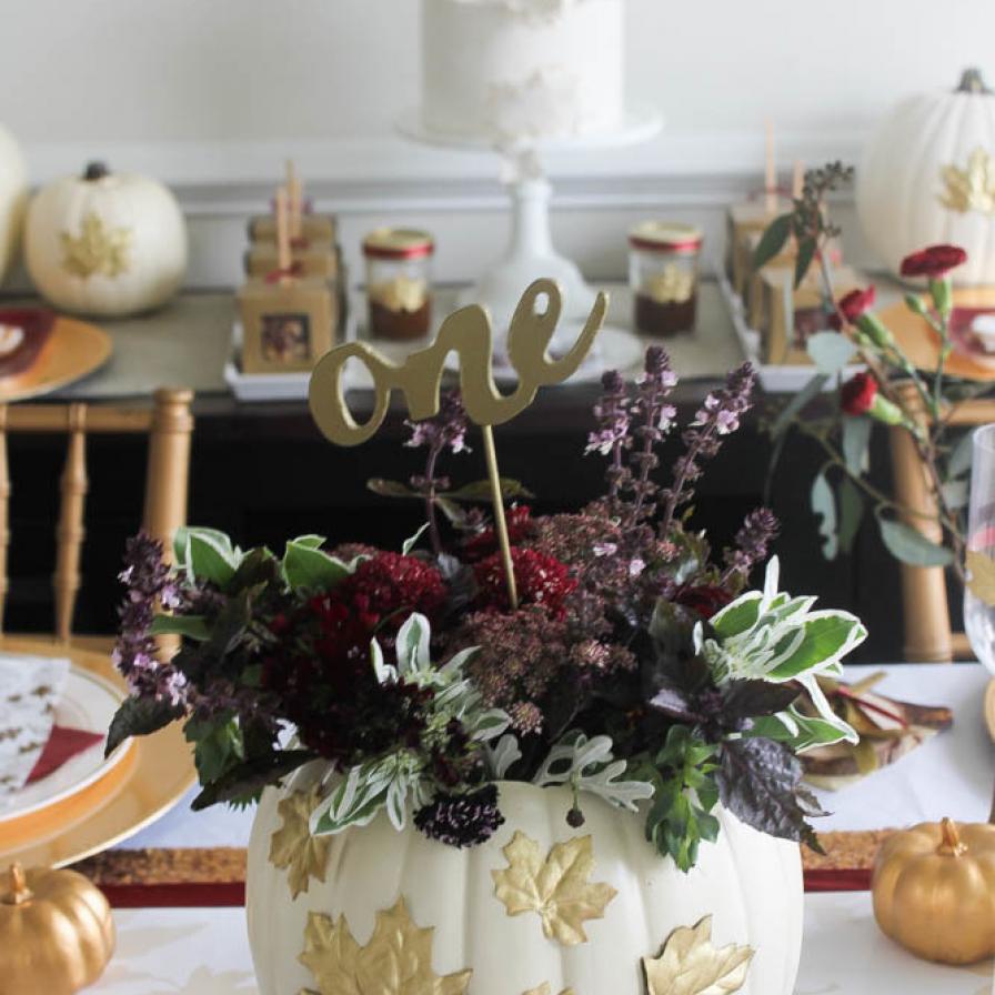 Fall Wedding DIY Pumpkin Floral Centerpiece