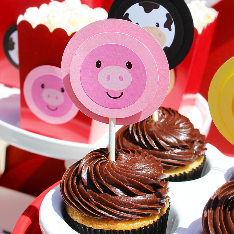 Farm Animal Cupcake Toppers
