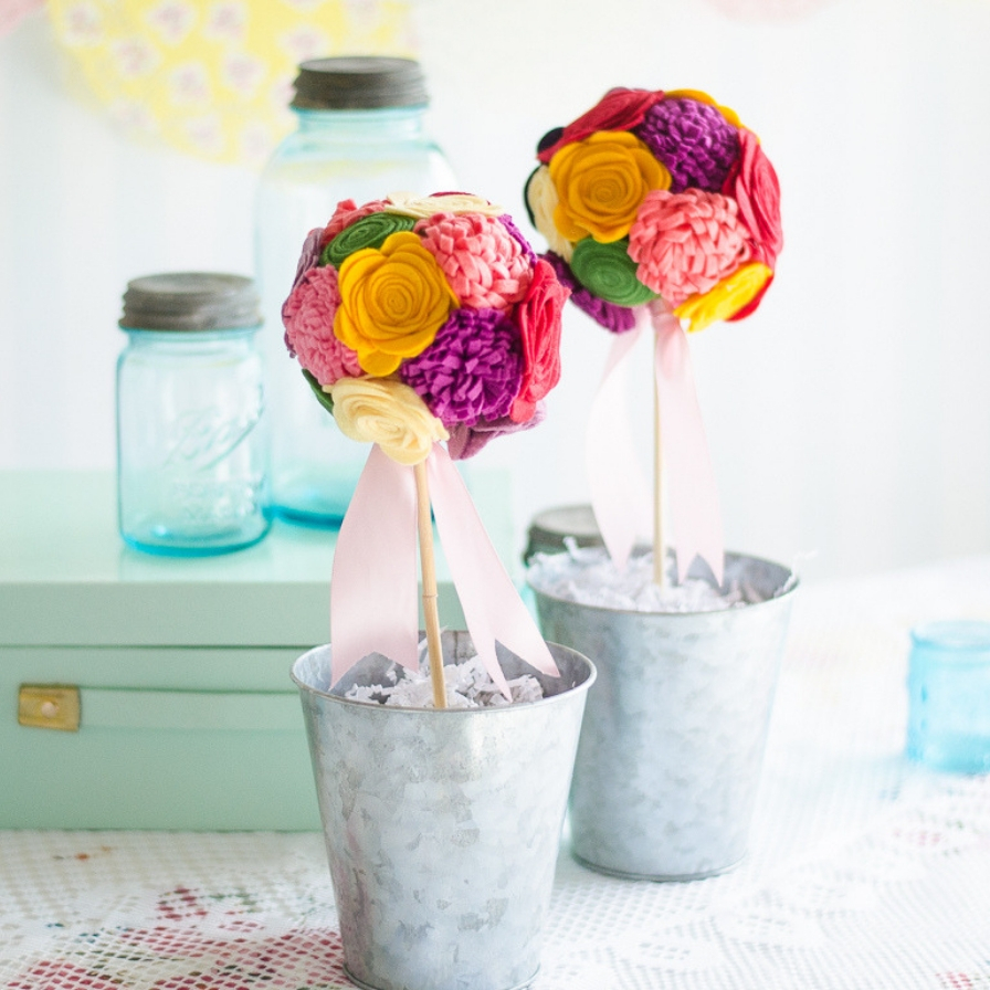 DIY Felt Flower Topiary