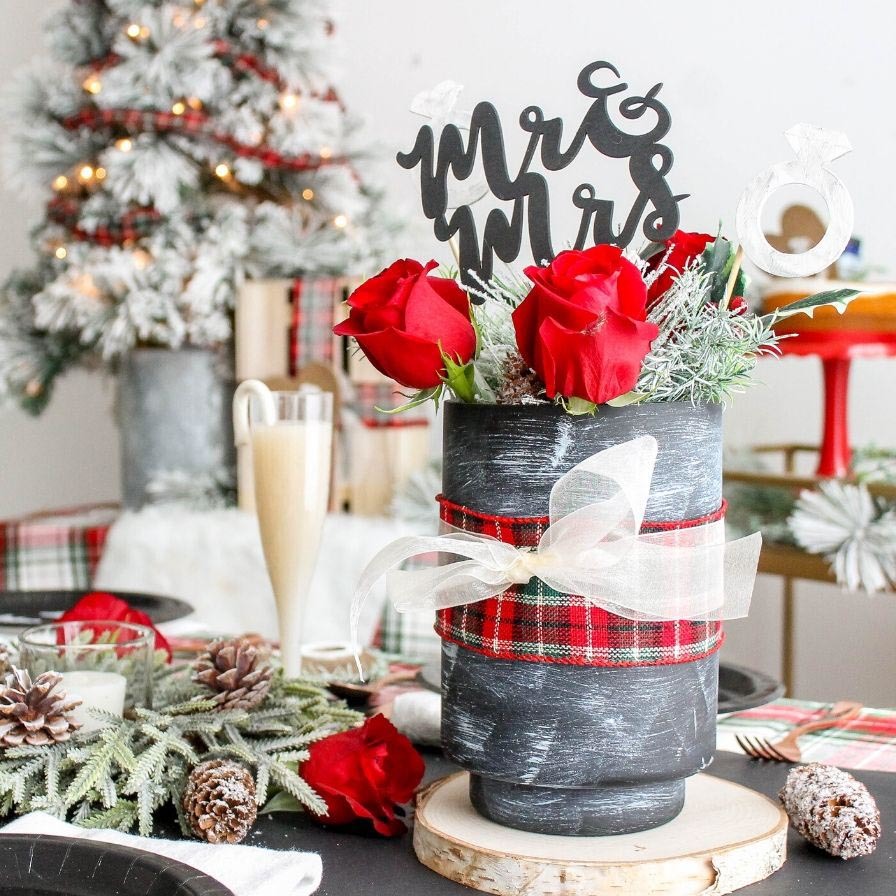 DIY Flannel Fling Bridal Shower Centerpiece