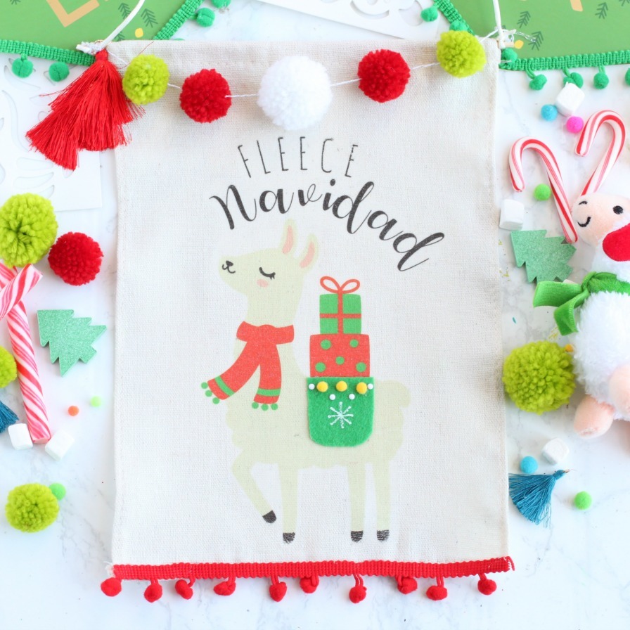 Holiday Llama Hanging Banner