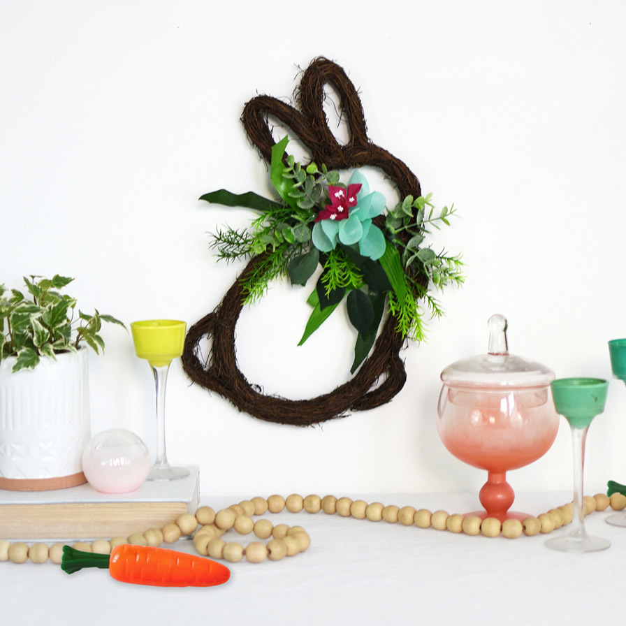 Floral DIY Bunny Wreath
