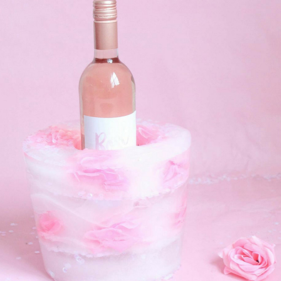 How to Make a Rosé Floral Ice Bucket