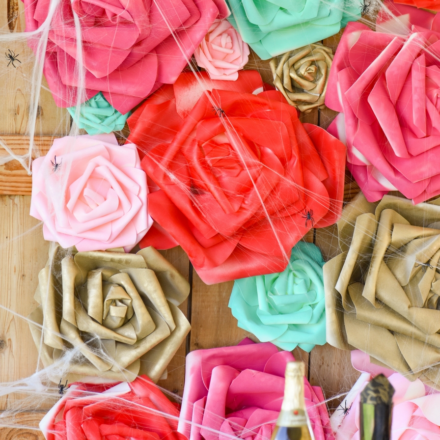 Spooky DIY Floral Wall Backdrop