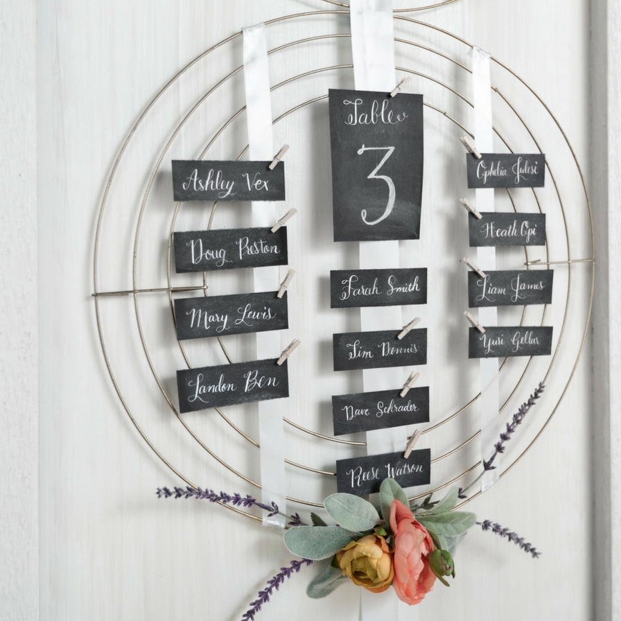 DIY Floral Wreath Seating Chart
