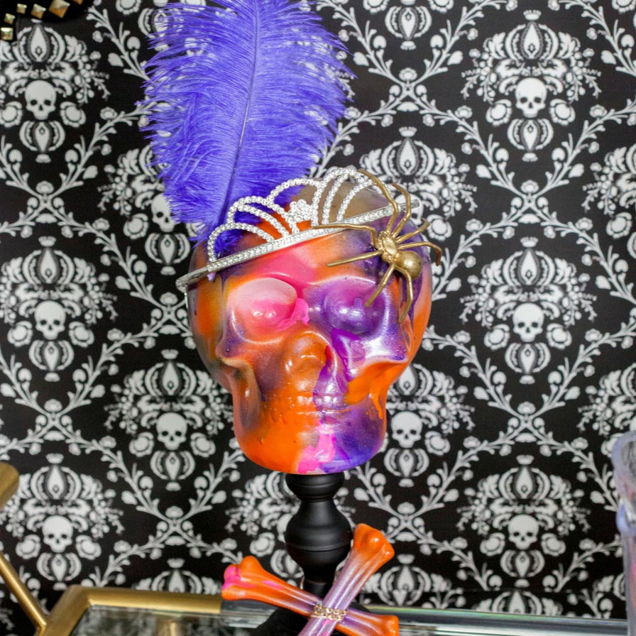 DIY Graffiti Glam Halloween Skull
