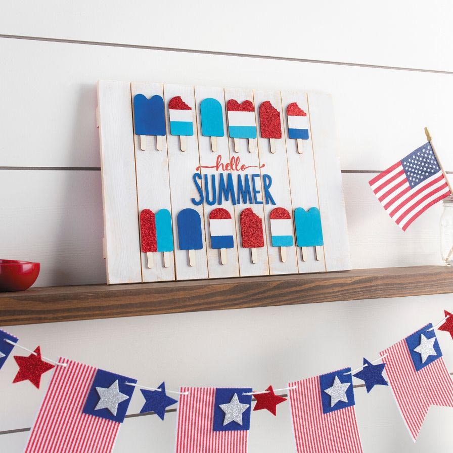 Hello Summer DIY Patriotic Sign