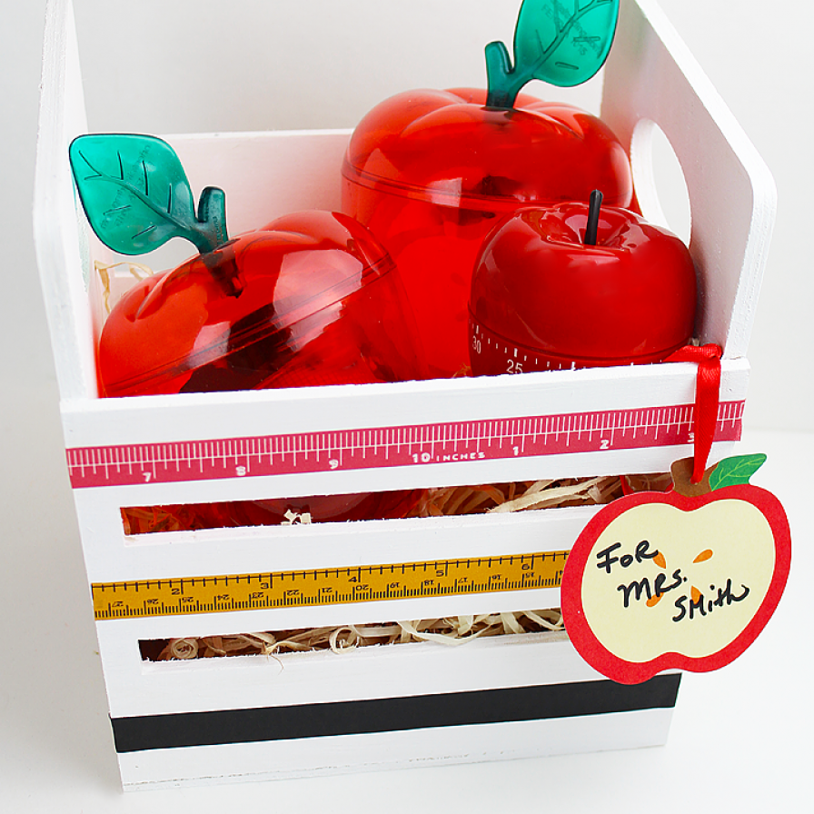 DIY Teacher Appreciation Apple Crate