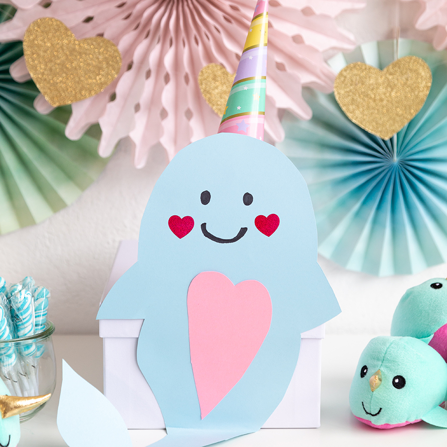 DIY Narwhal Valentine Card Box | Fun365