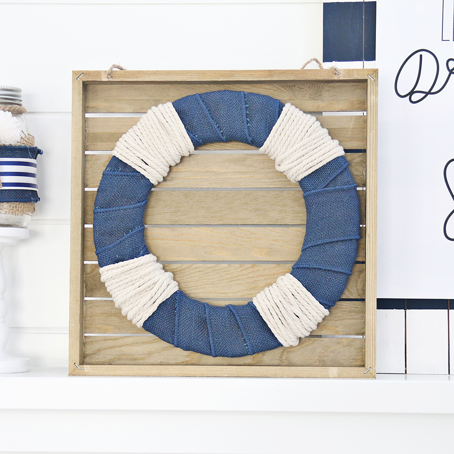 DIY Nautical Wreath Plank Sign