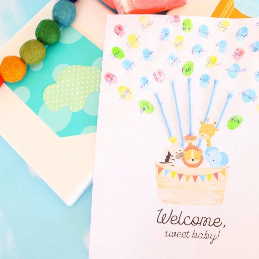 Baby Shower Fingerprint Craft