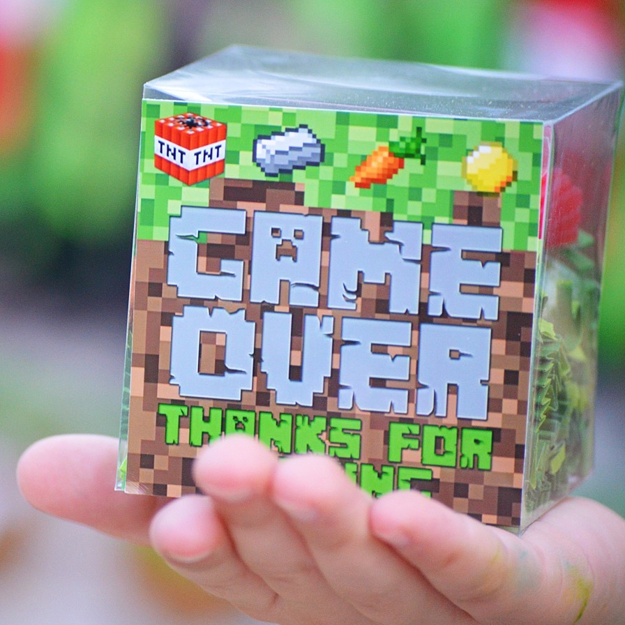 DIY : Minecraft Wrapping Paper & Party Bags 