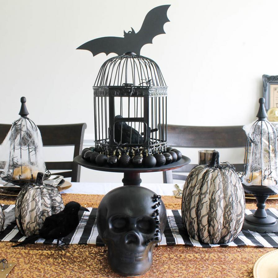 Glitz-O-Ween DIY Lace Covered Pumpkin