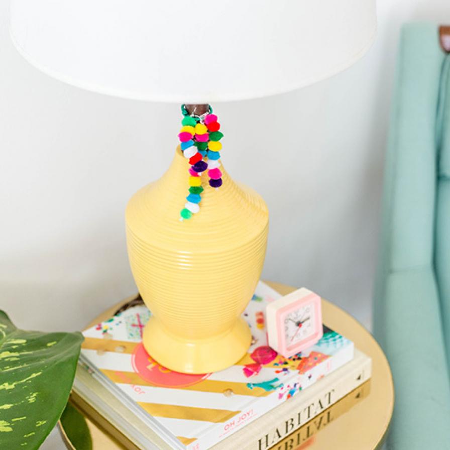 DIY Pom-Pom Table Lamp Tassels