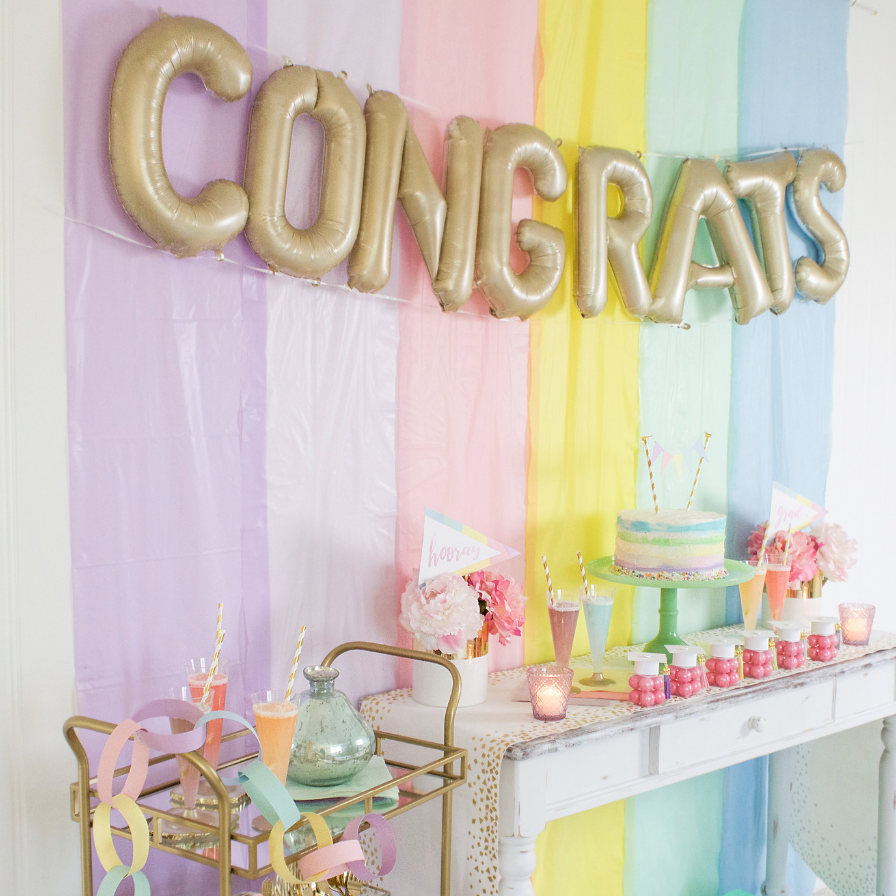 DIY Pastel Graduation Party Backdrop